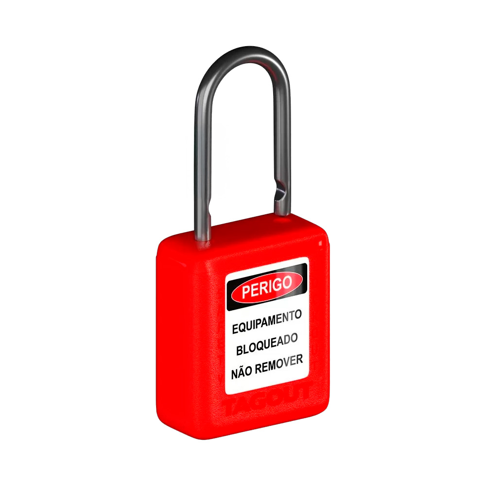 Cadeado de Bloqueio Plástico Haste Inox 6,3 mm de diâmetro e 25 mm de altura (1")