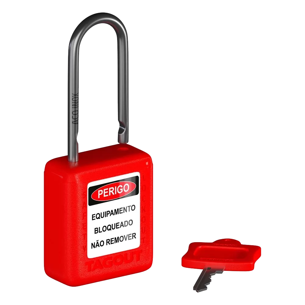 Cadeado de Bloqueio Plástico Haste Inox 4,5 mm de diâmetro e 38 mm de altura (11/2")