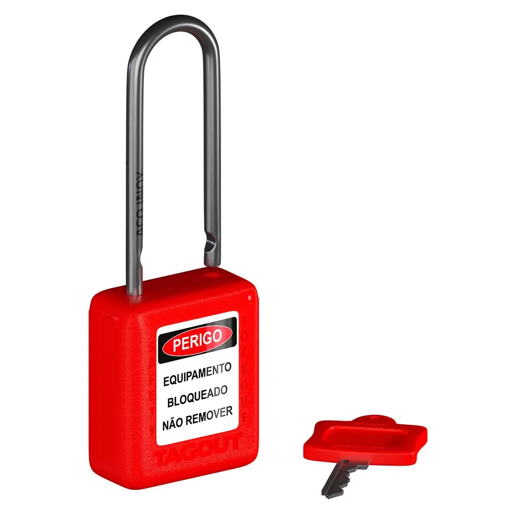 Cadeado de Bloqueio Plástico Haste Inox 6,3 mm de diâmetro e 50 mm de altura (2")
