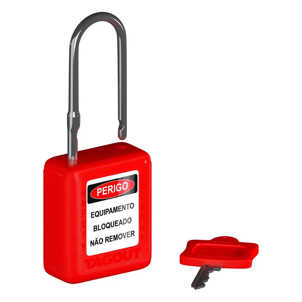 Cadeado de Bloqueio Plástico Haste Metálica 4,5 mm de diâmetro e 38 mm de altura (1 1/2")