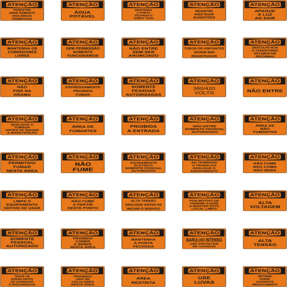 Placas de Sinalização de Atenção 