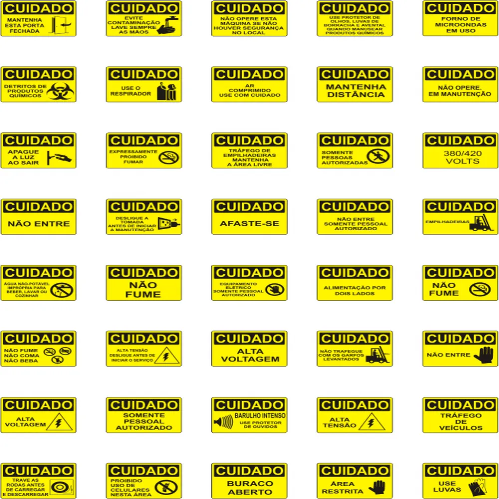 Placas de Sinalização de Cuidado