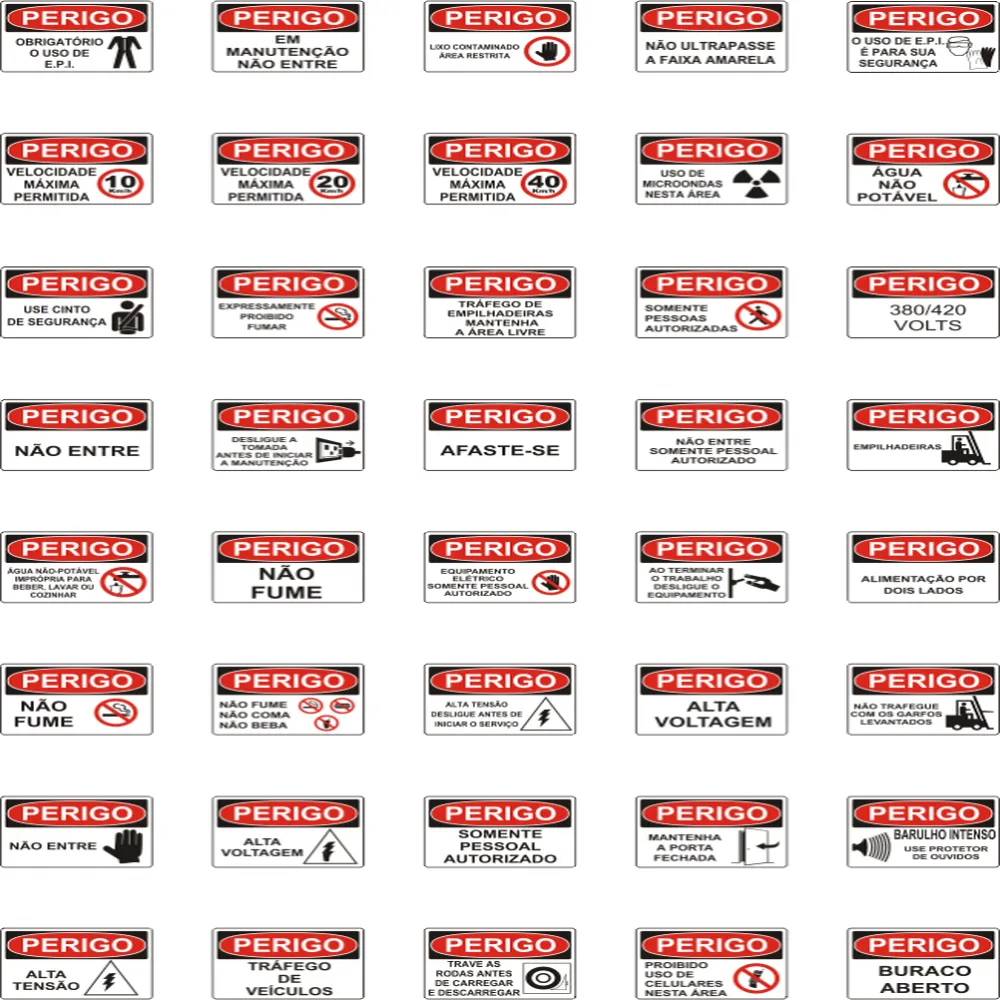 Placas de Sinalização de Perigo