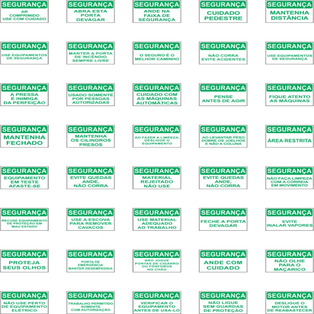 Placas de Sinalização de Segurança
