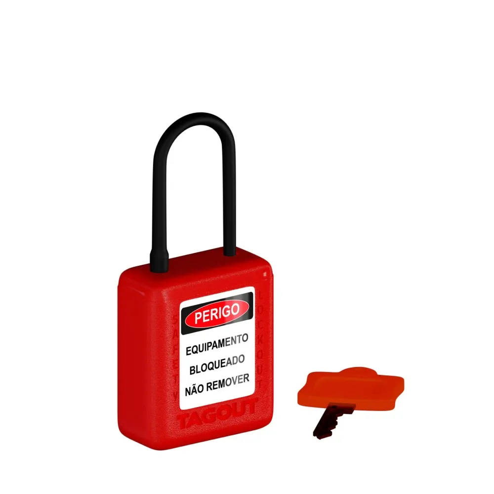 Cadeado de Bloqueio Plástico Haste Plástica 4,5 mm de diâmetro e 38 mm de altura (11/2")