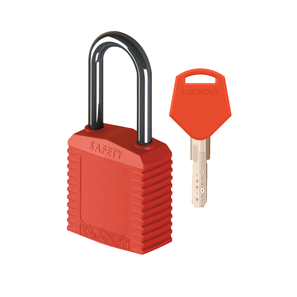 Cadeado de Bloqueio Plástico TAGOUT® Unique Chave Multiponto Haste Inox 38mm