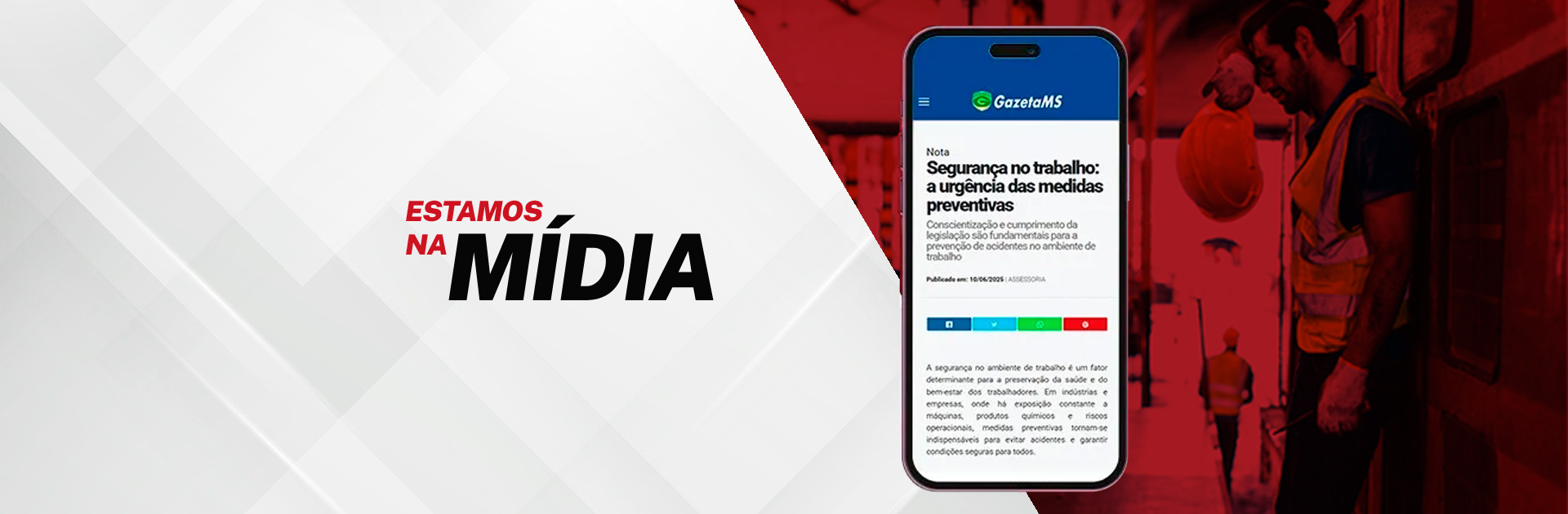 NA MÍDIA — "Alteração na NR-1 pede urgência das medidas preventivas"