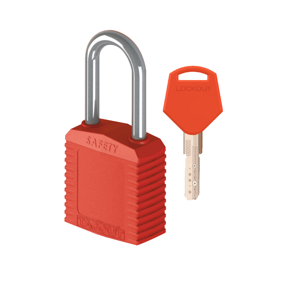 Cadeado de Bloqueio Plástico TAGOUT® Unique Chave Multiponto Haste Alumínio 38mm